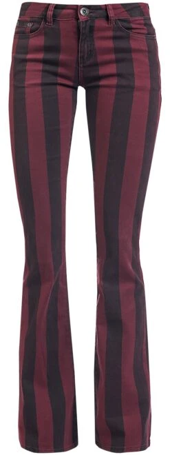 "Grace - Schwarz/rot Gestreifte Hose" Stoffhose Schwarz/rot Von Gothicana By EMP