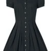 "Button Heart" Mittellanges Kleid Schwarz Von Hell Bunny -Forbunrs Geschaft 467743a