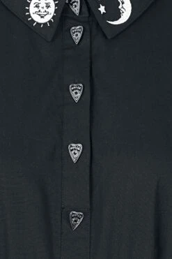 "Button Heart" Mittellanges Kleid Schwarz Von Hell Bunny -Forbunrs Geschaft 467743d