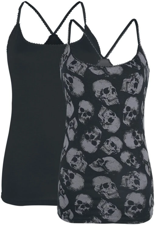 "Doppelpack Tops Mit Rundhalsausschnitt" Top Schwarz/grau Von Black Premium By EMP -Forbunrs Geschaft 467992