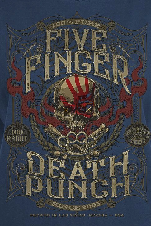 "100 Proof" T-Shirt Navy Von Five Finger Death Punch 4 "100 Proof" T-Shirt Navy Von Five Finger Death Punch – Bild 2