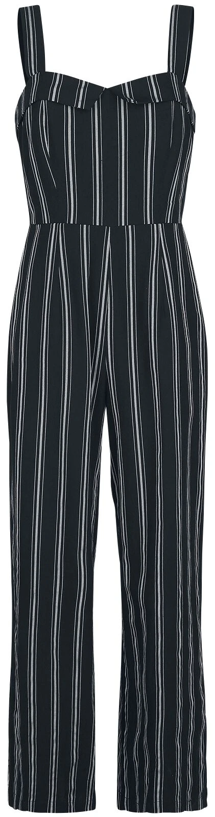 "Sailor Stripe Jumpsuit" Jumpsuit Schwarz/grau Von Banned Retro 3 "Sailor Stripe Jumpsuit" Jumpsuit Schwarz/grau Von Banned Retro