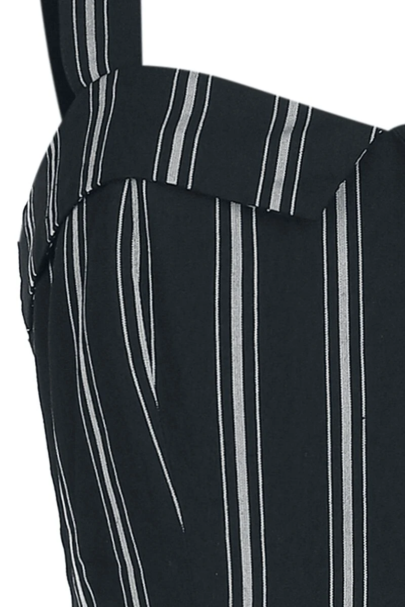 "Sailor Stripe Jumpsuit" Jumpsuit Schwarz/grau Von Banned Retro 5 "Sailor Stripe Jumpsuit" Jumpsuit Schwarz/grau Von Banned Retro – Bild 3