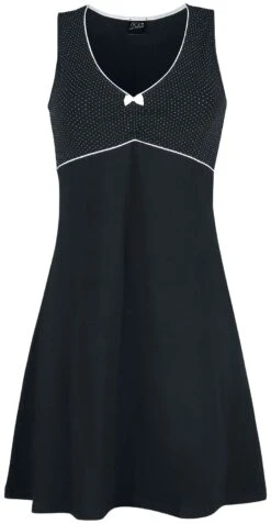 "Mini Dots Dress" Mittellanges Kleid Schwarz/weiß Von Pussy Deluxe