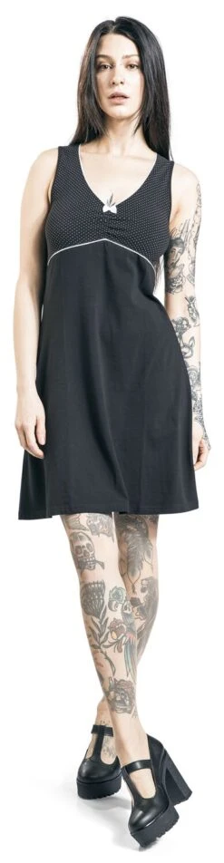 "Mini Dots Dress" Mittellanges Kleid Schwarz/weiß Von Pussy Deluxe -Forbunrs Geschaft 480457wa