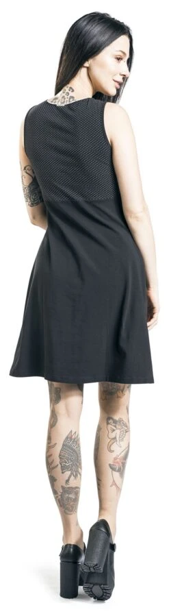 "Mini Dots Dress" Mittellanges Kleid Schwarz/weiß Von Pussy Deluxe -Forbunrs Geschaft 480457wb