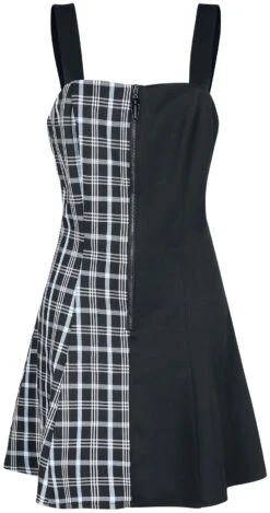 "Death Check Dress" Kurzes Kleid Schwarz/blau Von Banned Alternative