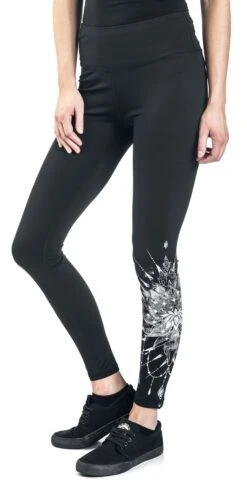 "Sport Und Yoga - Schwarze Leggings Mit Detailreichem Print" Leggings Schwarz Von EMP -Forbunrs Geschaft 483079wa2
