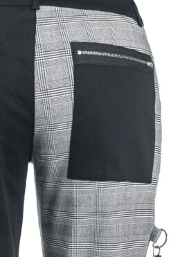 "Houndstooth Check Half And Half Bondage Trouser" Stoffhose Schwarz/grau Von Jawbreaker -Forbunrs Geschaft 483257d