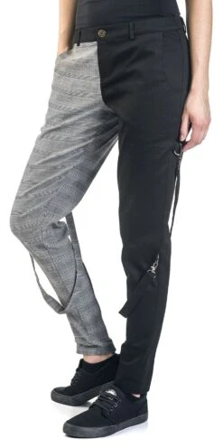 "Houndstooth Check Half And Half Bondage Trouser" Stoffhose Schwarz/grau Von Jawbreaker -Forbunrs Geschaft 483257wa2