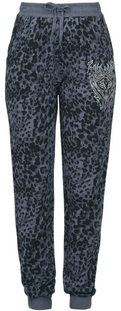"Grau/schwarze Stoffhose Mit Animal Muster Und Strass-Steinen" Stoffhose Grau/schwarz Von Rock Rebel By EMP
