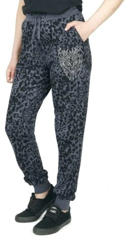 "Grau/schwarze Stoffhose Mit Animal Muster Und Strass-Steinen" Stoffhose Grau/schwarz Von Rock Rebel By EMP -Forbunrs Geschaft 486263wa2