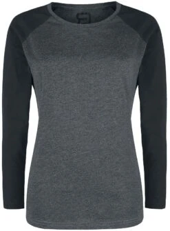 "Raglan Contrast Longsleeve" Langarmshirt Grau/schwarz Von RED By EMP