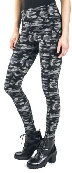 "Graue Camo-Leggings Mit Seitlichen Taschen" Leggings Grau Von Rock Rebel By EMP -Forbunrs Geschaft 486818wa2