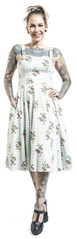 "Sarina Swing Dress" Mittellanges Kleid Weiß/grau Von H&R London -Forbunrs Geschaft 487864wa