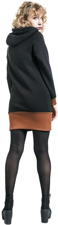 "Sweatkleid Mit Braunem Saum" Kurzes Kleid Schwarz Von RED By EMP -Forbunrs Geschaft 492027wb