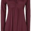 "Langarmshirt Mit Knotendetail" Langarmshirt Bordeaux Von Black Premium By EMP