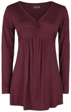 "Langarmshirt Mit Knotendetail" Langarmshirt Bordeaux Von Black Premium By EMP