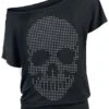 "T-Shirt Mit Skull Aus Steinchen" T-Shirt Schwarz Von Full Volume By EMP -Forbunrs Geschaft 493698a
