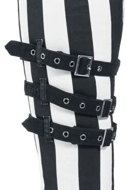 "Schwarz- Weiße Skinny Jeans Mit Reißverschlüssen Und Schnallen" Jeans Schwarz/weiß Von Gothicana By EMP -Forbunrs Geschaft 493699d2