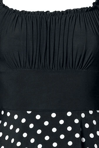 "Schulterfreies Swing-Kleid" Mittellanges Kleid Schwarz/weiß Von Belsira 5 "Schulterfreies Swing-Kleid" Mittellanges Kleid Schwarz/weiß Von Belsira – Bild 3