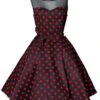 "Swing-Kleid Mit Mesheinsatz" Mittellanges Kleid Schwarz/rot Von Belsira -Forbunrs Geschaft 495478a