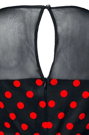 "Swing-Kleid Mit Mesheinsatz" Mittellanges Kleid Schwarz/rot Von Belsira 5 "Swing-Kleid Mit Mesheinsatz" Mittellanges Kleid Schwarz/rot Von Belsira – Bild 3