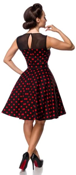 "Swing-Kleid Mit Mesheinsatz" Mittellanges Kleid Schwarz/rot Von Belsira 12 "Swing-Kleid Mit Mesheinsatz" Mittellanges Kleid Schwarz/rot Von Belsira -Forbunrs Geschaft 495478wb