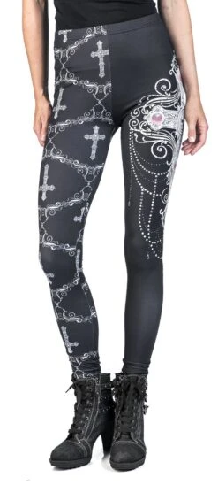 "Gothicana X Anne Stokes - Schwarze Leggings Mit Prints" Leggings Schwarz Von Gothicana By EMP -Forbunrs Geschaft 496229wa