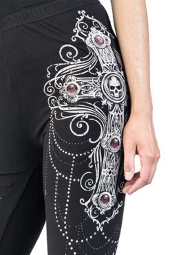"Gothicana X Anne Stokes - Schwarze Leggings Mit Hinterlegten Cut-Outs Und Print" Leggings Schwarz Von Gothicana By EMP -Forbunrs Geschaft 496230d