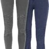 "Pre-Pack Ladies Denim Jersey Leggings 2-Pack" Leggings Grau/blau Von Urban Classics