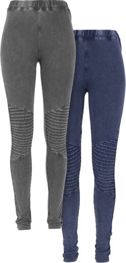 "Pre-Pack Ladies Denim Jersey Leggings 2-Pack" Leggings Grau/blau Von Urban Classics