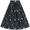 "Belle 50's Skirt" Mittellanger Rock Schwarz/weiß Von Hell Bunny
