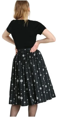 "Belle 50's Skirt" Mittellanger Rock Schwarz/weiß Von Hell Bunny -Forbunrs Geschaft 498796wb