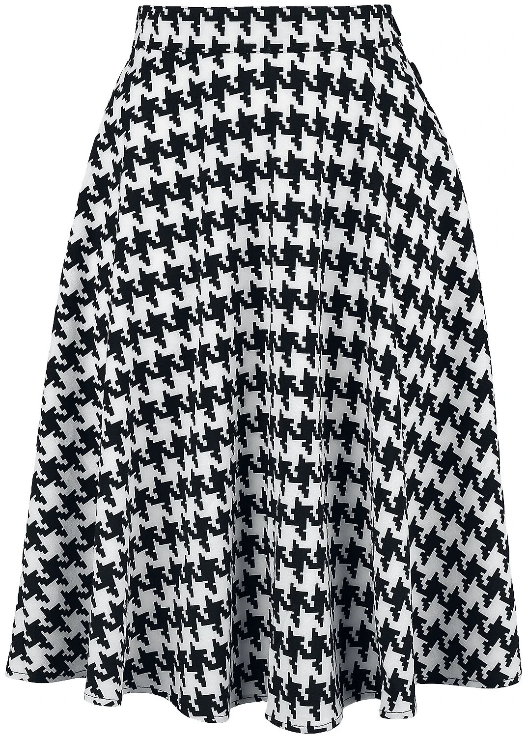 "Blake Skirt" Mittellanger Rock Schwarz/weiß Von Hell Bunny 3 "Blake Skirt" Mittellanger Rock Schwarz/weiß Von Hell Bunny