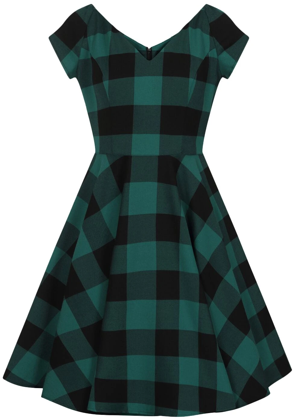 "Teen Spirit Mid Dress" Mittellanges Kleid Grün/schwarz Von Hell Bunny 3 "Teen Spirit Mid Dress" Mittellanges Kleid Grün/schwarz Von Hell Bunny