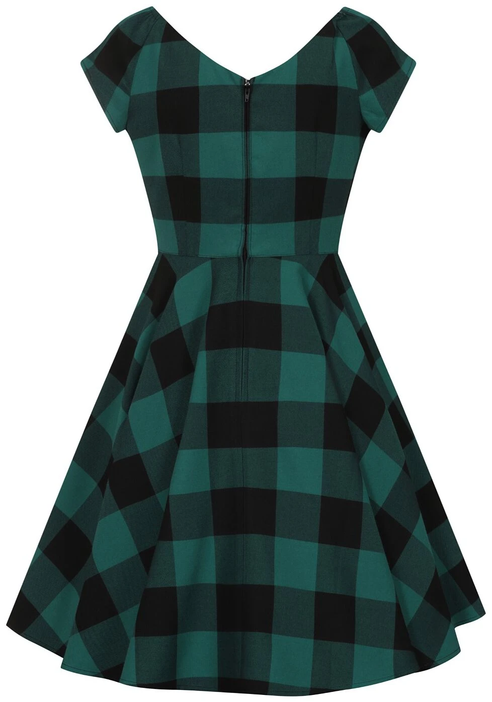 "Teen Spirit Mid Dress" Mittellanges Kleid Grün/schwarz Von Hell Bunny 4 "Teen Spirit Mid Dress" Mittellanges Kleid Grün/schwarz Von Hell Bunny – Bild 2