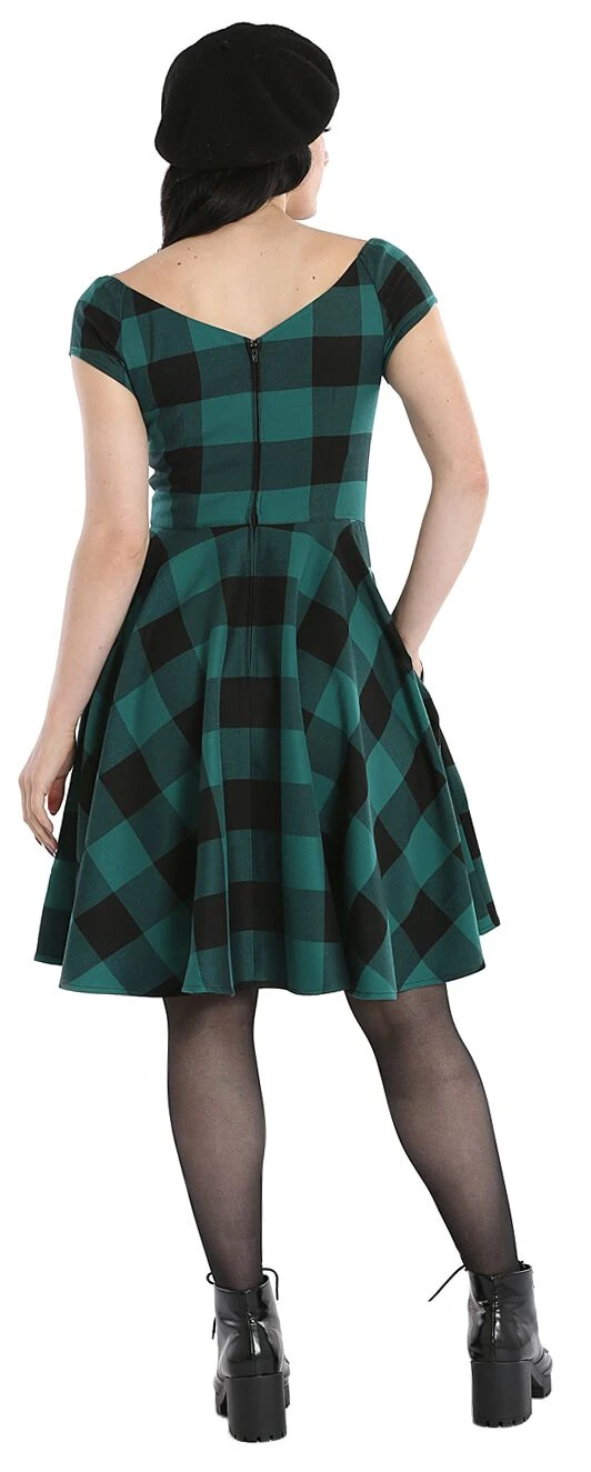 "Teen Spirit Mid Dress" Mittellanges Kleid Grün/schwarz Von Hell Bunny 7 "Teen Spirit Mid Dress" Mittellanges Kleid Grün/schwarz Von Hell Bunny – Bild 5