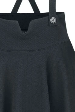 "Toyin Black Herringbone Overall Skirt" Mittellanger Rock Schwarz Von Voodoo Vixen -Forbunrs Geschaft 509201d