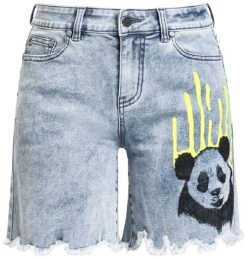 "Shorts Mit Panda-Bär Print" Short Hellblau Von RED By EMP
