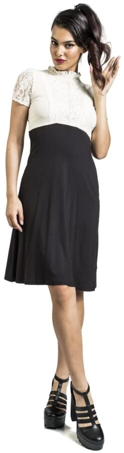 "Cappucine Lace Dress" Mittellanges Kleid Creme/schwarz Von Vive Maria -Forbunrs Geschaft 512938wa