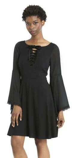 "Jett Mini Dress" Kurzes Kleid Schwarz Von Hell Bunny