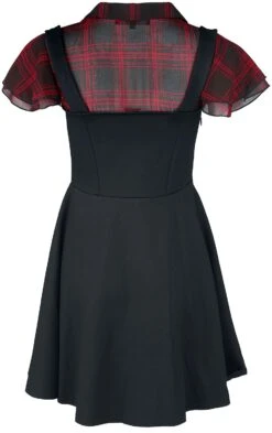 "Layer-Look Kleid Mit Karierter Bluse" Kurzes Kleid Rot/schwarz Von Rock Rebel By EMP -Forbunrs Geschaft 519823b