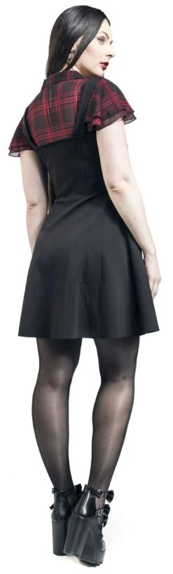 "Layer-Look Kleid Mit Karierter Bluse" Kurzes Kleid Rot/schwarz Von Rock Rebel By EMP -Forbunrs Geschaft 519823wb