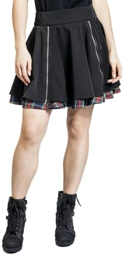 "Doppellagiger Rock Mit Reißverschlüssen" Kurzer Rock Schwarz/rot Von Rock Rebel By EMP -Forbunrs Geschaft 519826wa