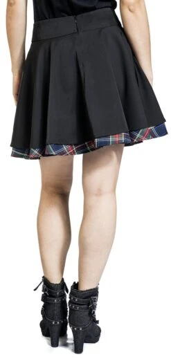 "Doppellagiger Rock Mit Reißverschlüssen" Kurzer Rock Schwarz/rot Von Rock Rebel By EMP -Forbunrs Geschaft 519826wb