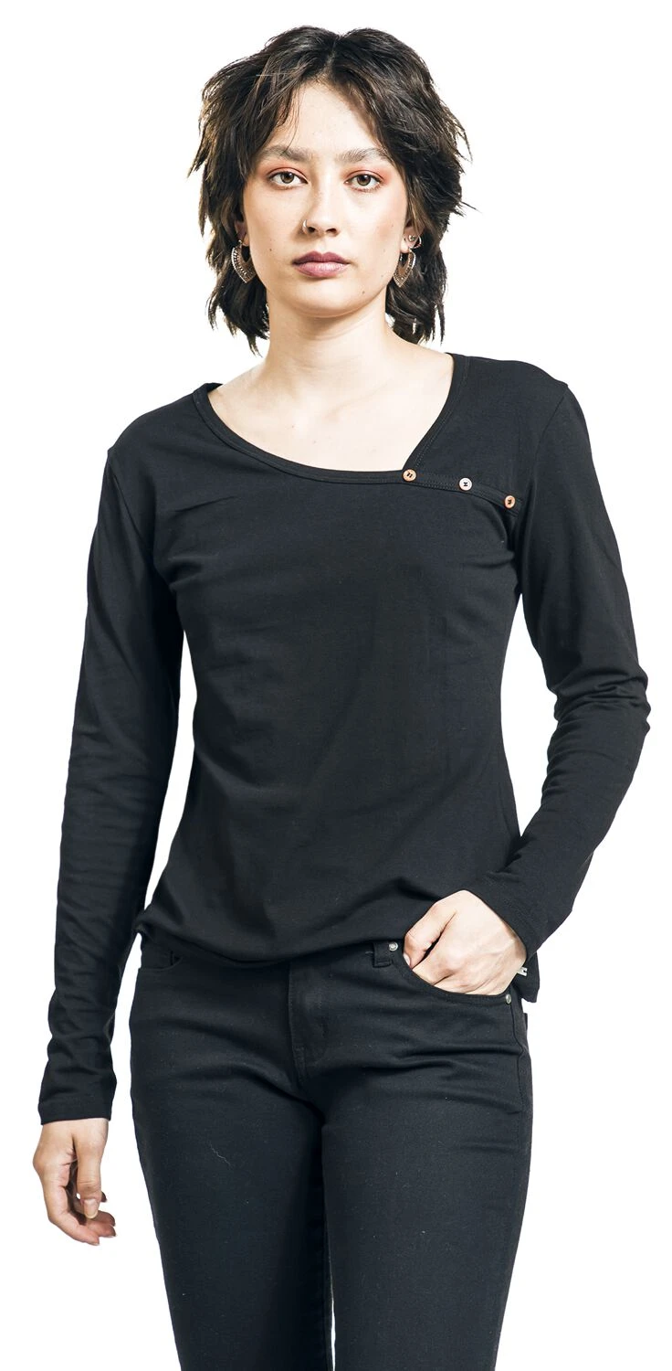 "Carla" Langarmshirt Schwarz Von Forplay 6 "Carla" Langarmshirt Schwarz Von Forplay – Bild 4