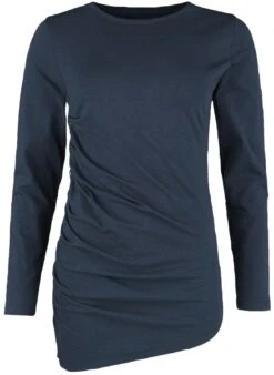 "Langarmshirt Mit Raffungen" Langarmshirt Dunkelblau Von Black Premium By EMP