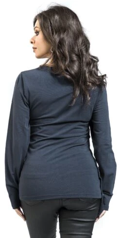 "Langarmshirt Mit Raffungen" Langarmshirt Dunkelblau Von Black Premium By EMP -Forbunrs Geschaft 520171wb