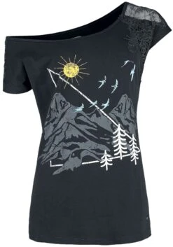 "T-Shirt Mit Wood Print" T-Shirt Dunkelblau Von RED By EMP